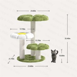 Happy & Polly Four Leaf Clover 35-in Plush Cat Tree, Green, Large slide 2 of 7
