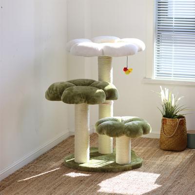 Show full view: Happy & Polly Four Leaf Clover 35-in Plush Cat Tree, Green, Large slide 6 of 10