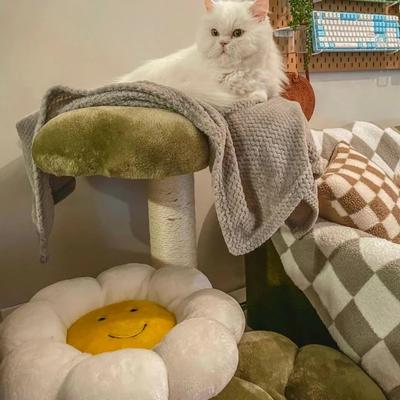 Show full view: Happy & Polly Four Leaf Clover 35-in Plush Cat Tree, Green, Large slide 3 of 10