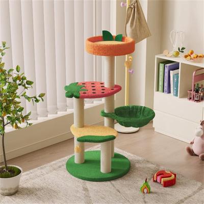 Show full view: Happy & Polly Fruit World Plush Cat Tree, Large, 41-in slide 2 of 9