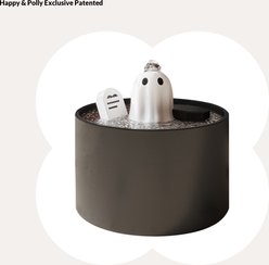 Happy & Polly Ghost Non-Skid Ceramic Dog & Cat Water Fountain, 50-oz, Matte Black slide 2 of 6