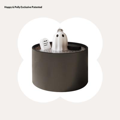 Show full view: Happy & Polly Ghost Non-skid Ceramic Dog & Cat Water Fountain, 50-oz slide 6 of 8