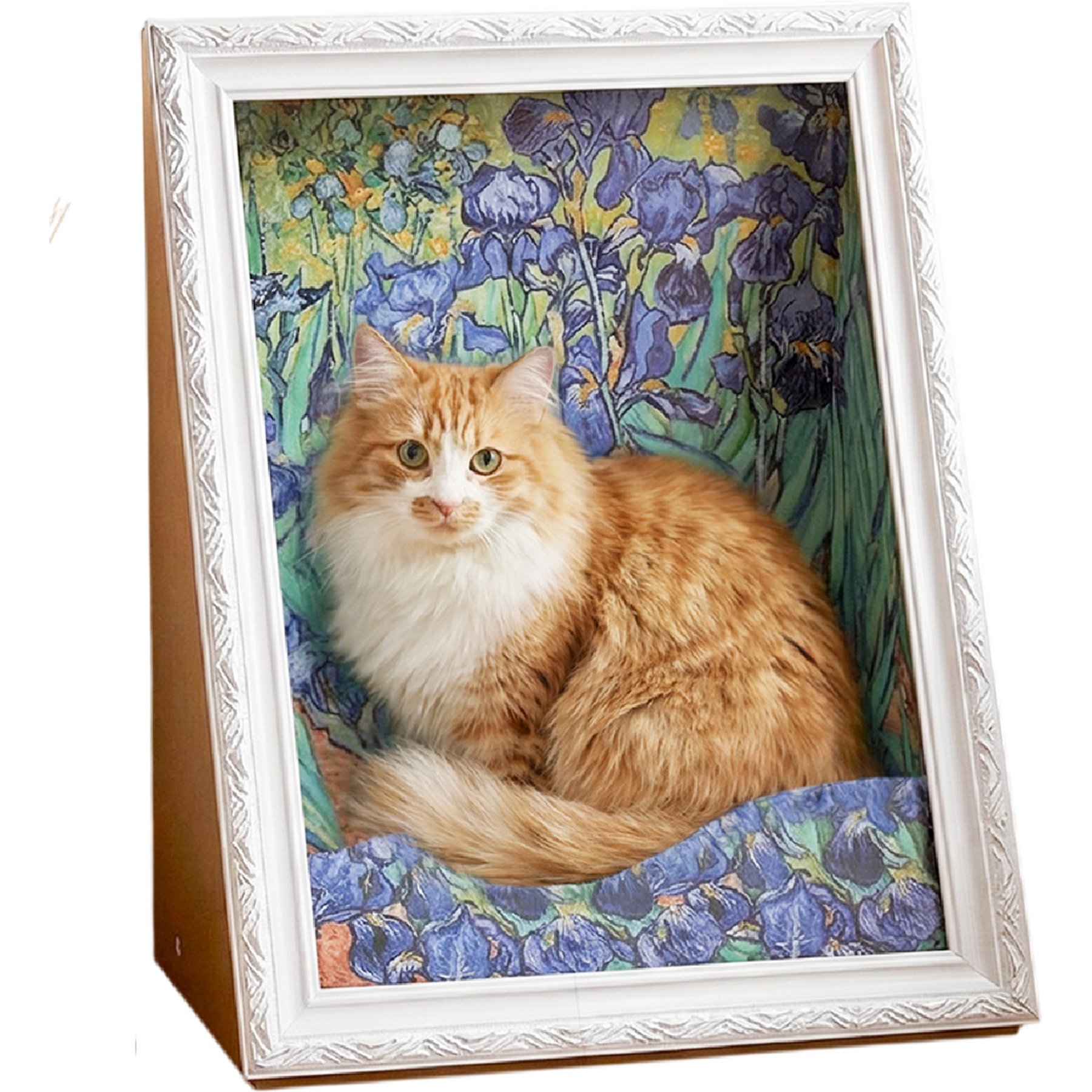 Happy & Polly Interactive 3D Embellished Scratchers Cat Toy, 19.4-in, Irises
