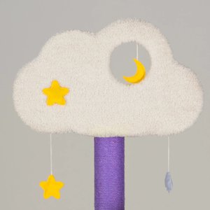 Happy & Polly Moonlight Deluxe 65-in Plush Cat Tree & Condo, Purple, Jumbo