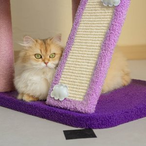 Happy & Polly Moonlight Deluxe 65-in Plush Cat Tree & Condo, Purple, Jumbo