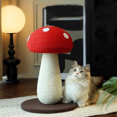 Happy & Polly Happy & Polly Mushroom Cat Scratcher Toy, Red, Large