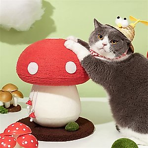 Happy & Polly Mushroom Cat Scratcher Toy, Red, Medium