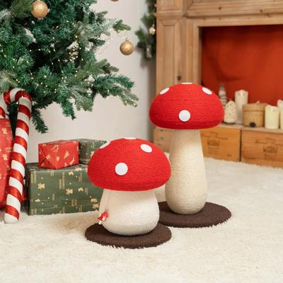 Show full view: Happy & Polly Mushroom Cat Scratcher Toy, Red, Medium slide 9 of 12