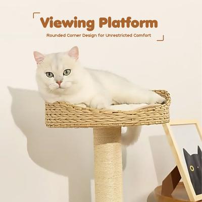 Show full view: Happy & Polly Sleeping in the Bowl 34.8-in Plush Cat Tree, Beige, Large slide 5 of 10