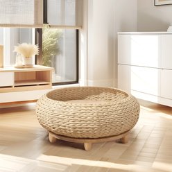 Happy & Polly Sleeping in The Bowl Cat Bed, Brown, Medium