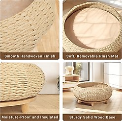 Happy & Polly Sleeping in The Bowl Cat Bed, Brown, Medium slide 2 of 6