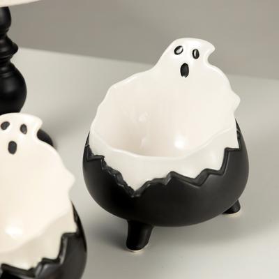 Show full view: Happy & Polly Spooky Eleveated Cat Bowl, Black, 1-cup slide 9 of 10