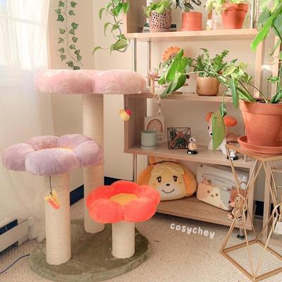 Show full view: Happy & Polly Three Flower 35-in Plush Cat Tree, Large slide 8 of 11