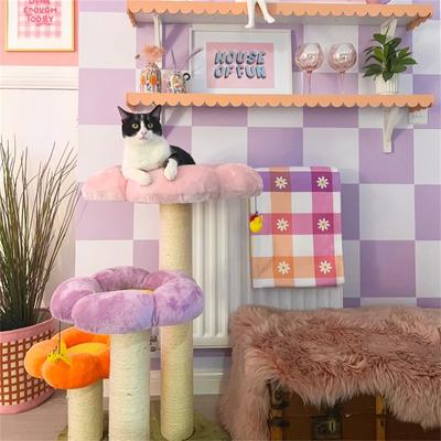 Show full view: Happy & Polly Three Flower 35-in Plush Cat Tree, Large slide 6 of 11