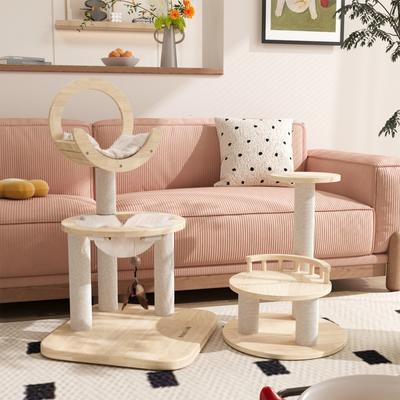 Show full view: Happy & Polly Transformable 58-in Plush Cat Tree & Condo, Beige, Large slide 3 of 10