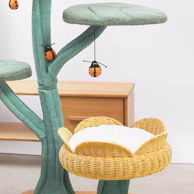 Show full view: Happy & Polly Tulip 47.8 Plush Cat Tree, Jumbo, Yellow slide 3 of 8