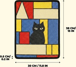 Happy & Polly Wall-Mounted Sisal Artistic Wall Decor Cat Scratcher, Abstract Geometric slide 2 of 9