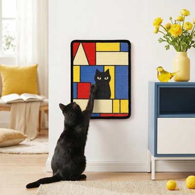 Happy & Polly Happy & Polly Wall-Mounted Sisal Artistic Wall Decor Cat Scratcher, Abstract Geometric