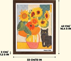 Happy & Polly Wall-Mounted Sisal Artistic Wall Decor Cat Scratcher, Sunflower with Frame slide 2 of 9