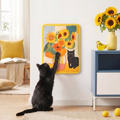 Happy & Polly Happy & Polly Wall-Mounted Sisal Artistic Wall Decor Cat Scratcher, Sunflower