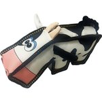 Happy Tails Loonie Square Cow Dog Toy, White/Black