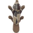 Happy Tails Plaid Beaver Dog Toy, Blue/Tan