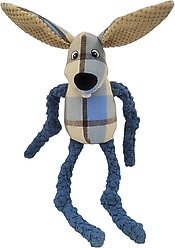 Happy Tails Plaid Rabbit Dog Toy, Brown