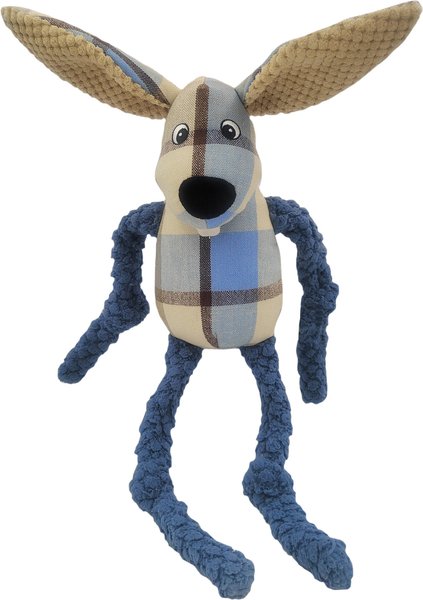 Happy Tails Plaid Rabbit Dog Toy, Brown