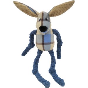 Happy Tails Plaid Rabbit Dog Toy, Brown