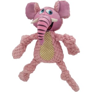 Happy Tails Woolie Elephant Dog Toy, Pink