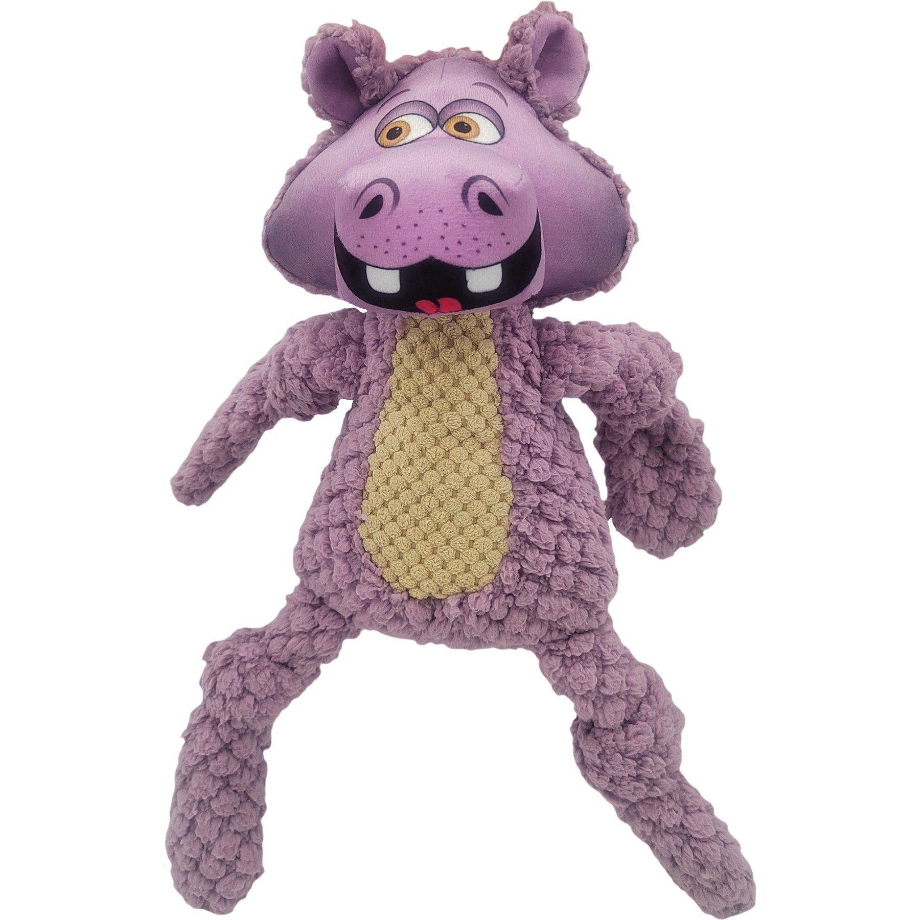 Happy Tails Woolie Hippo Dog Toy, Lilac