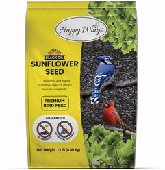 Happy Wings Black Oil Sunflower Seed Wild Bird Food, 15-lb bag