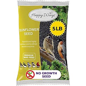 Happy Wings Black Oil Sunflower Seed Wild Bird Food, 5-lb bag