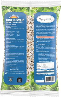 Show full view: Happy Wings Sunflower Seed Hearts & Chips Wild Bird Food, 5-lb bag slide 2 of 7