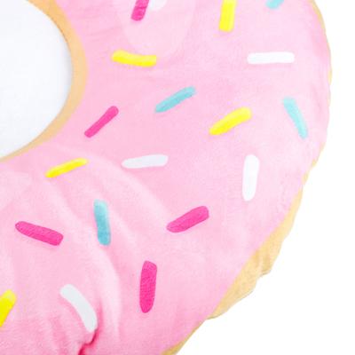 Show full view: HappyCare Textiles 3D Realistic Donut Print Bolster Dog Bed, Pink Party Sprinkle, 35-in slide 6 of 7
