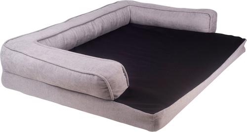 Show full view: HappyCare Textiles Advanced Graphene Orthopedic Foam Dog Sofa Bed, Grey & Black, Large slide 3 of 8