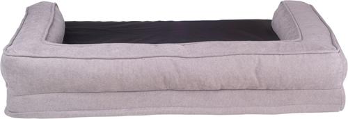 Show full view: HappyCare Textiles Advanced Graphene Orthopedic Foam Dog Sofa Bed, Grey & Black, Medium slide 4 of 8