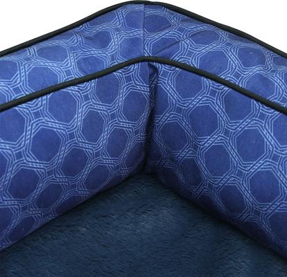 Show full view: HappyCare Textiles Advanced LaTextiles Foam Dog Sofa Bed, Blue, Medium slide 5 of 7