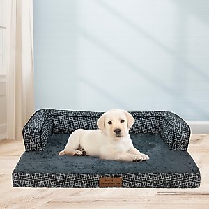 HappyCare Textiles Advanced LaTextiles Foam Dog Sofa Bed, Grey, Medium
