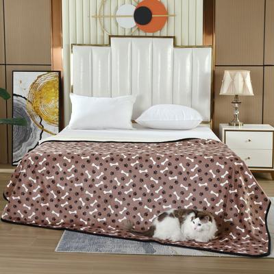 Show full view: HappyCare Textiles advanced Pets Print cozy Waterproof Cat & Dog blanket, White Bone slide 5 of 10