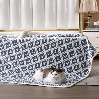 Show full view: HappyCare Textiles advanced Pets Print cozy Waterproof Cat & Dog blanket, White Paw Ogee slide 5 of 9
