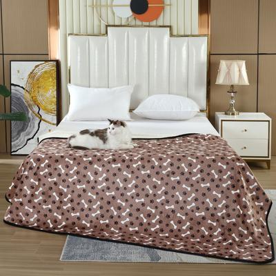 Show full view: HappyCare Textiles Advanced Pets Waterproof Cat & Dog Blanket, 50x60-in, White Bone slide 4 of 9