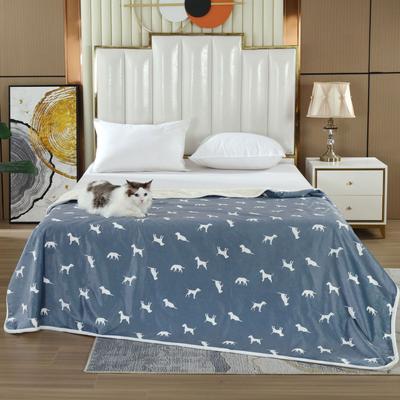 Show full view: HappyCare Textiles Advanced Pets Waterproof Cat & Dog Blanket, 50x60-in, White/Grey Dog slide 4 of 9