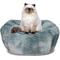 Show in main carousel: HappyCare Textiles Calming Anxiety Bolster Dog Bed, Blue/White, Large slide 1 of 7