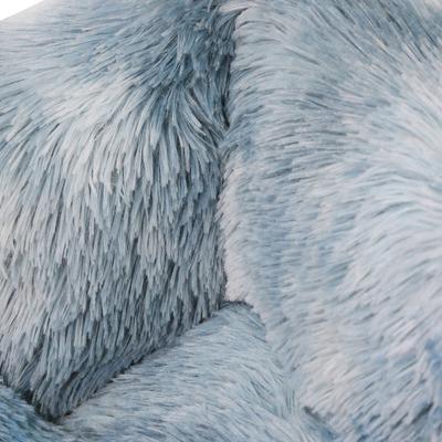 Show full view: HappyCare Textiles Calming Anxiety Bolster Dog Bed, Blue/White, Large slide 5 of 7