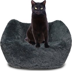 HappyCare Textiles Calming Anxiety Bolster Dog Bed, Dark Forst, Small