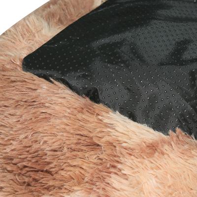 Show full view: HappyCare Textiles Calming Anxiety Bolster Dog Bed, Frost Brown, Large slide 6 of 9