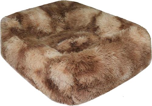 Show full view: HappyCare Textiles Calming Anxiety Bolster Dog Bed, Frost Brown, Large slide 8 of 9
