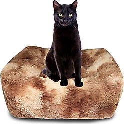HappyCare Textiles Calming Anxiety Bolster Dog Bed, Frost Brown, Medium
