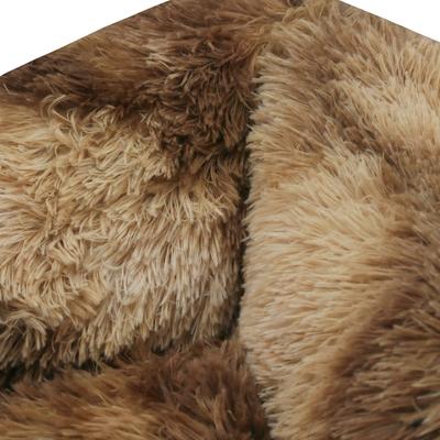 Show full view: HappyCare Textiles Calming Anxiety Bolster Dog Bed, Frost Brown, Medium slide 6 of 8